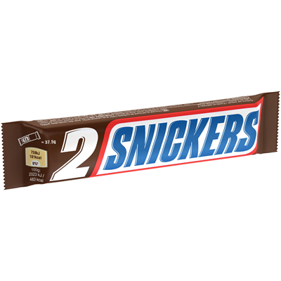 Barre chocolat 2 packs caramel et cacahuètes 75 g Snickers