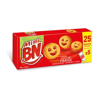 Biscuits mini BN goûter à la fraise - 175g